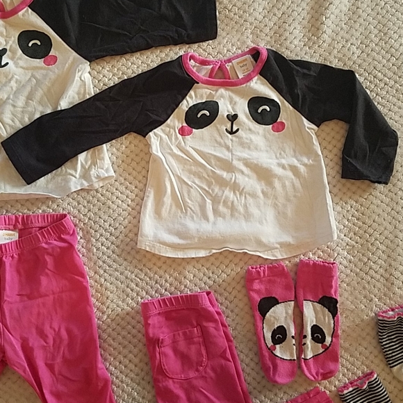 2 sets 12-18 m Gymboree panda pants, shirts, socks - Picture 2 of 8